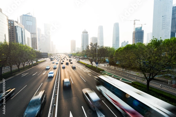 Obraz The main traffic arteries of the city pass through the modern urban business CBD