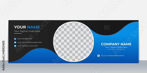 Fototapeta Email Signature design template or email footer and personal social media cover template design with creative layout and modern concept