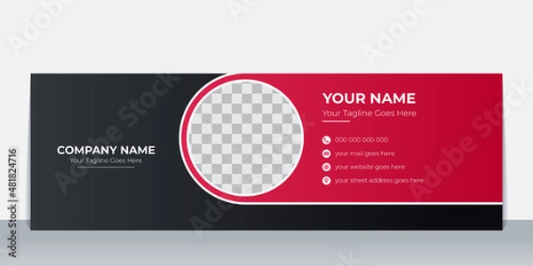 Fototapeta Email Signature design template or email footer and personal social media cover template design with creative layout and modern concept