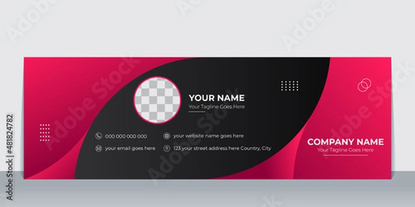 Fototapeta Email Signature design template or email footer and personal social media cover template design with creative layout and modern concept
