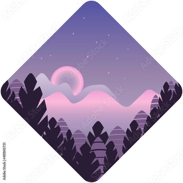 Obraz Landscape fabulous mountains and forest