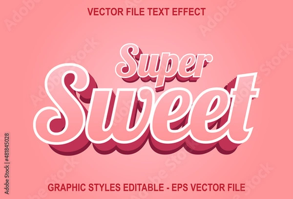Obraz sweet text effect on pink background.