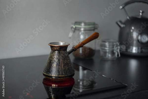 Obraz coffee maker on electric stove