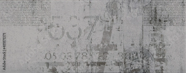 Obraz Concrete tiles with stamps and decorations