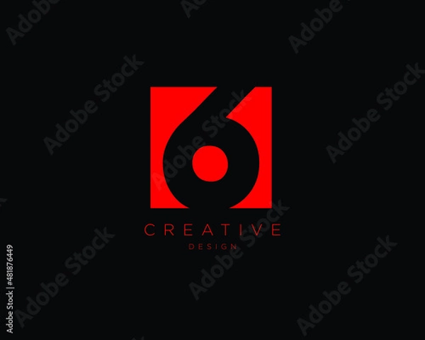 Obraz Creative Minimalist Letter 6 Logo Design | SIX Logo Design