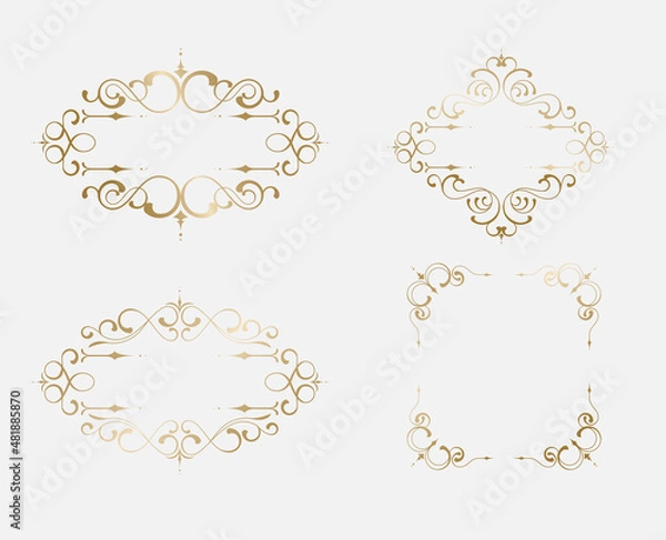 Obraz vintage ornament elements as wedding invitation design