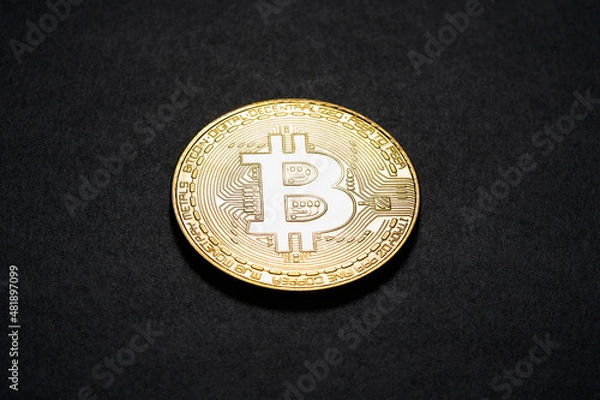 Fototapeta bitcoin on dark background