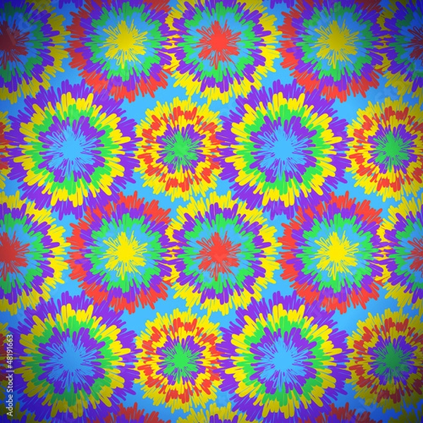 Fototapeta Hippie pattern with bright drops