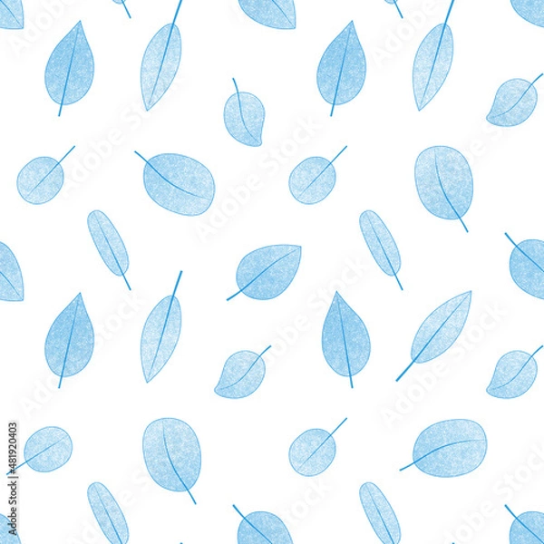 Obraz Seamless illustrated pattern with leaves