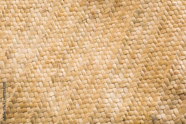 Fototapeta straw texture background / bamboo fabric pattern