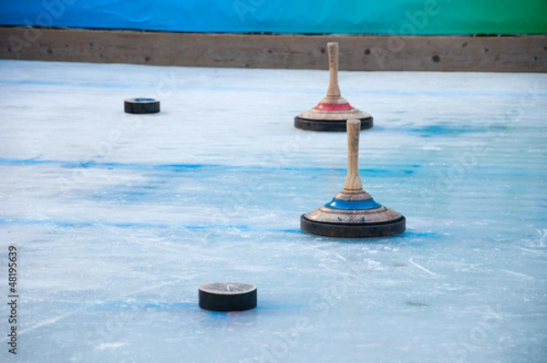 Obraz Eisstockschießen an einem Wintertag