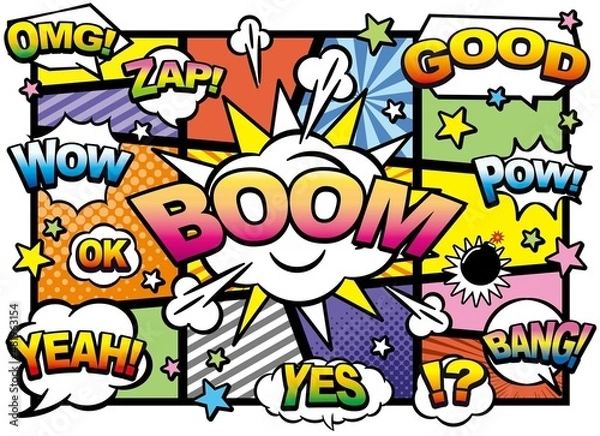 Fototapeta アメコミ　ポップ　吹き出し　