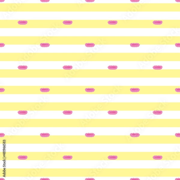 Obraz seamless stripe valentine day pattern background with pink dot  , valentine card