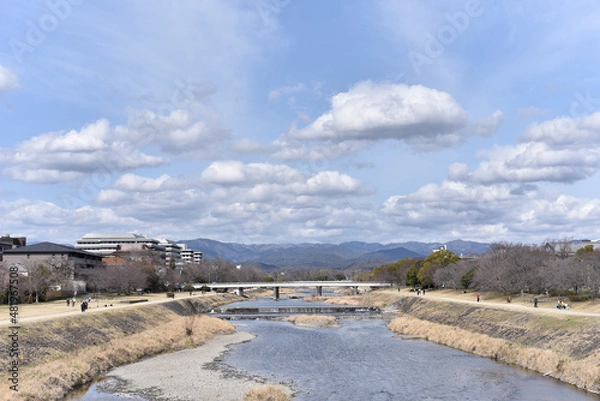 Obraz 丸太町から望む鴨川