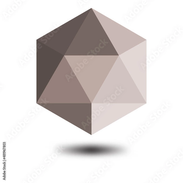 Fototapeta Hexagon simple low poly on a white background