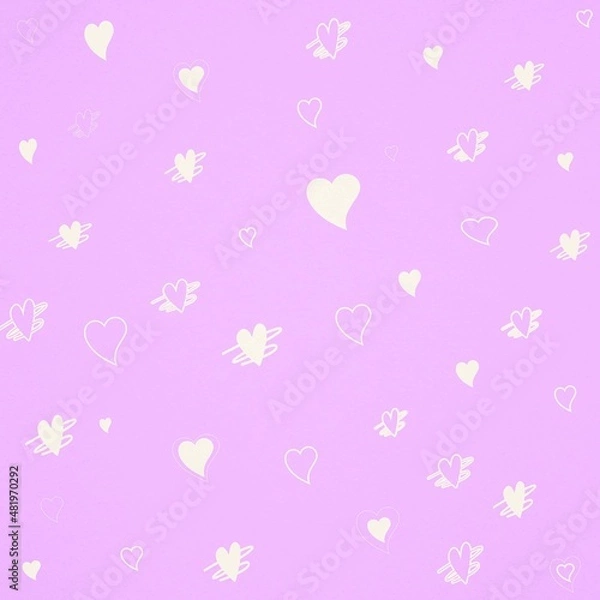 Fototapeta cute mini heart shape on the texture paper background for valentines day and minimalistic love card.