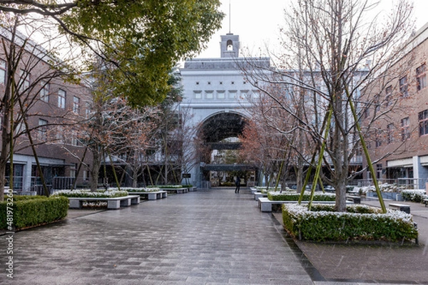 Obraz 雪の京都大学総人広場