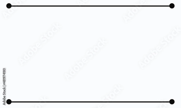 Obraz white background with black circle lines on top and bottom