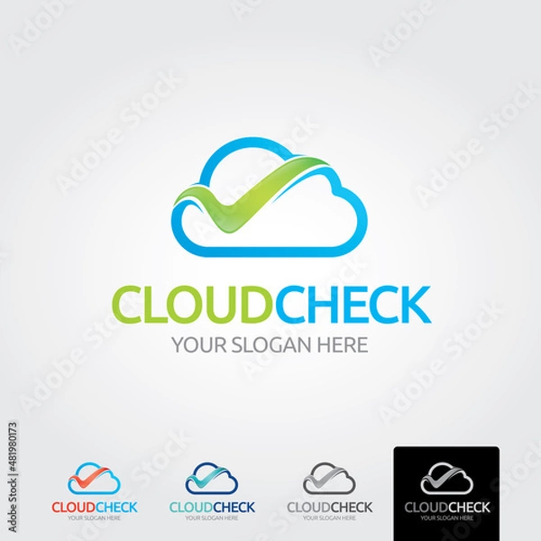 Fototapeta Checking logo template design on clean background,vector