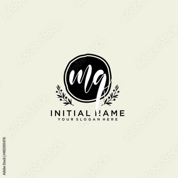 Fototapeta MQ monogram logo template vector	
