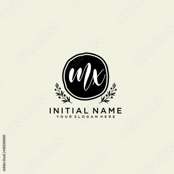 Fototapeta MX monogram logo template vector	