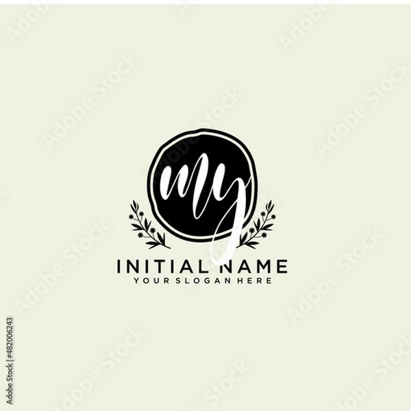 Obraz MY monogram logo template vector	
