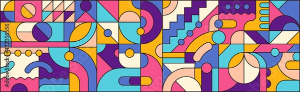 Obraz Abstrakcyjny wzór geometryczny w modnym stylu. Ilustracja wektorowa.