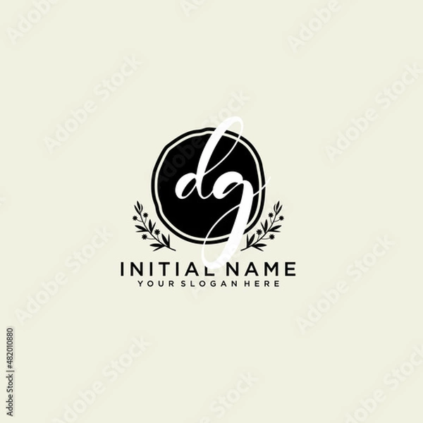 Fototapeta DG monogram logo template vector	
