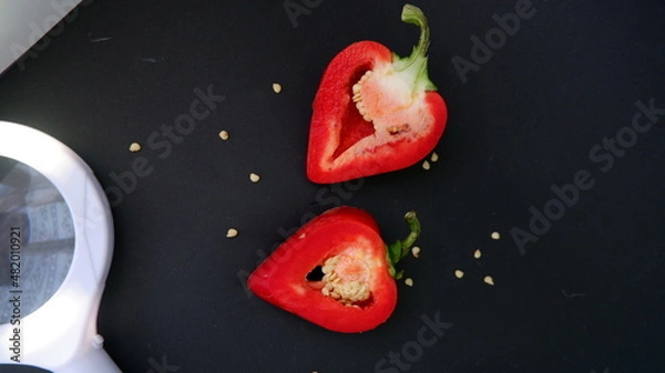 Obraz red pepper ON A BLACK BACKGROUND