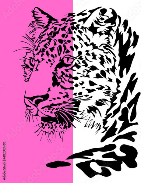 Obraz leopard head vector