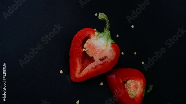 Obraz red pepper ON A BLACK BACKGROUND