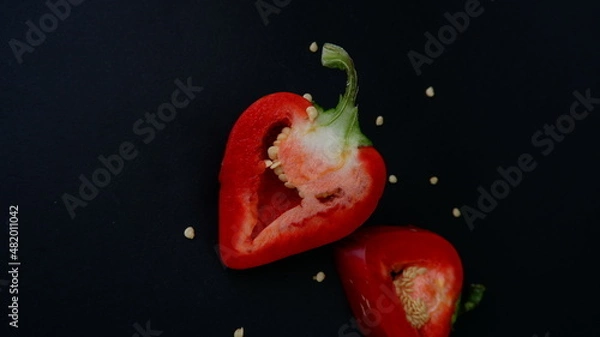 Obraz red pepper ON A BLACK BACKGROUND