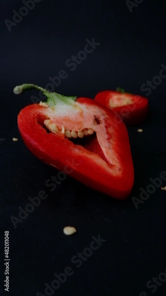 Obraz red pepper ON A BLACK BACKGROUND