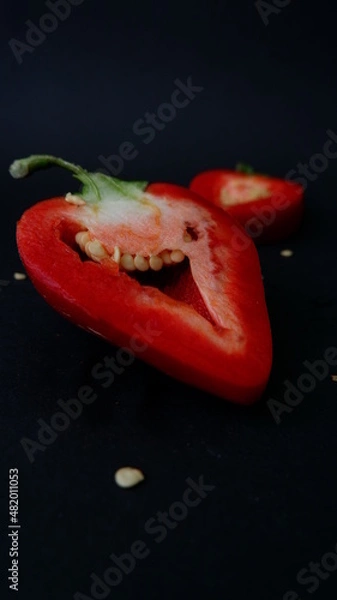 Obraz red pepper ON A BLACK BACKGROUND