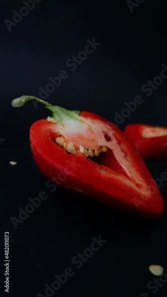 Obraz red pepper ON A BLACK BACKGROUND