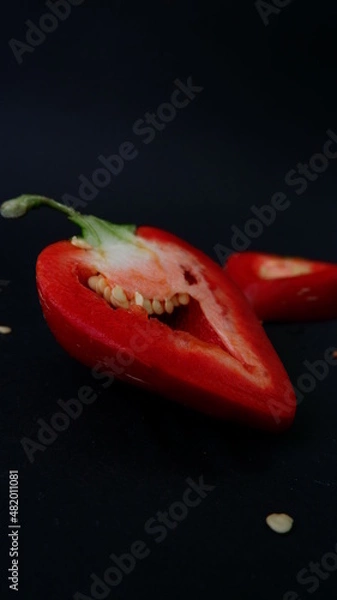 Obraz red pepper ON A BLACK BACKGROUND