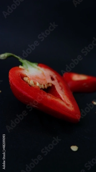 Obraz red pepper ON A BLACK BACKGROUND