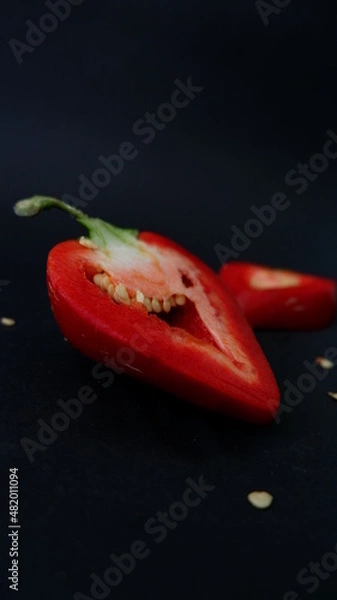 Obraz red pepper ON A BLACK BACKGROUND