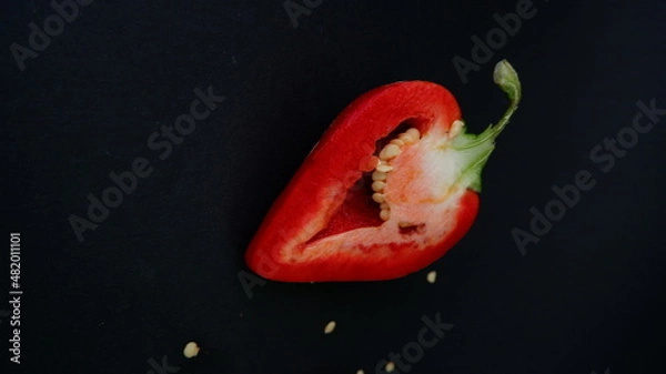 Obraz red pepper ON A BLACK BACKGROUND