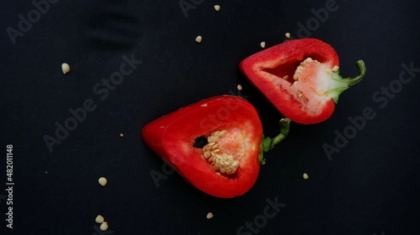Obraz red pepper ON A BLACK BACKGROUND