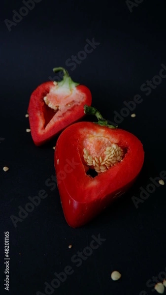 Obraz red pepper ON A BLACK BACKGROUND