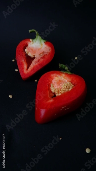 Obraz red pepper ON A BLACK BACKGROUND