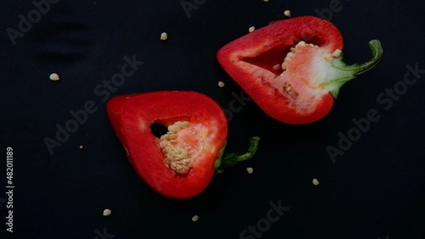 Obraz red pepper ON A BLACK BACKGROUND