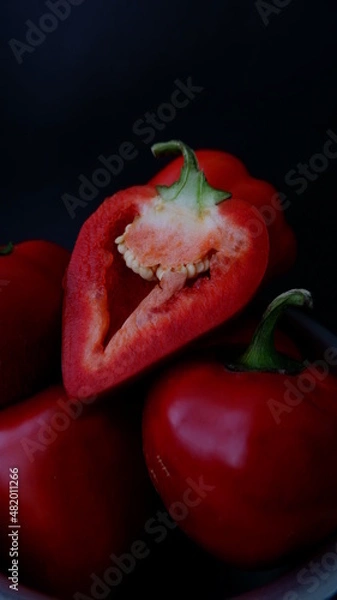 Obraz red pepper ON A BLACK BACKGROUND