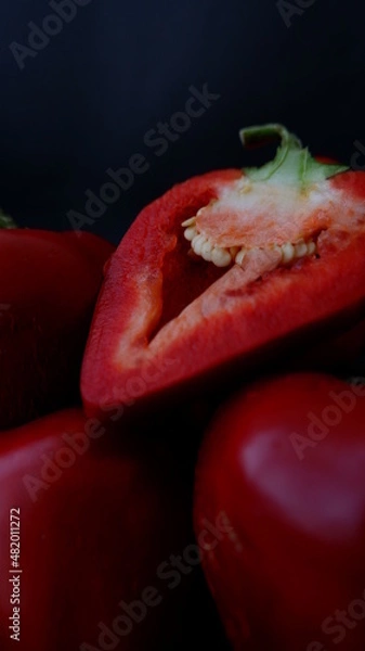 Obraz red pepper ON A BLACK BACKGROUND
