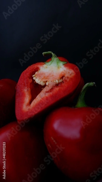 Obraz red pepper ON A BLACK BACKGROUND