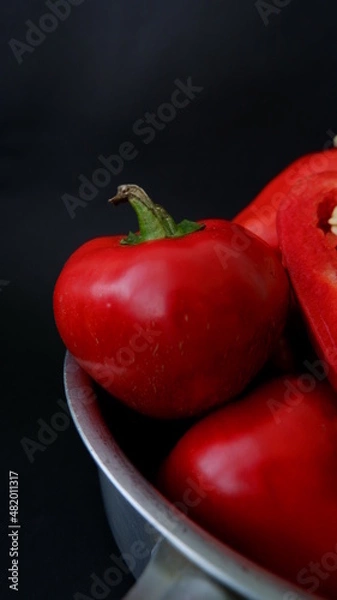 Obraz red pepper ON A BLACK BACKGROUND