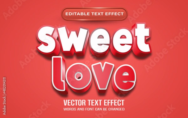 Fototapeta Sweet love editable text effect