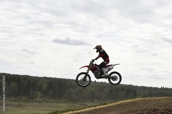 Obraz motocross rider in action, biker