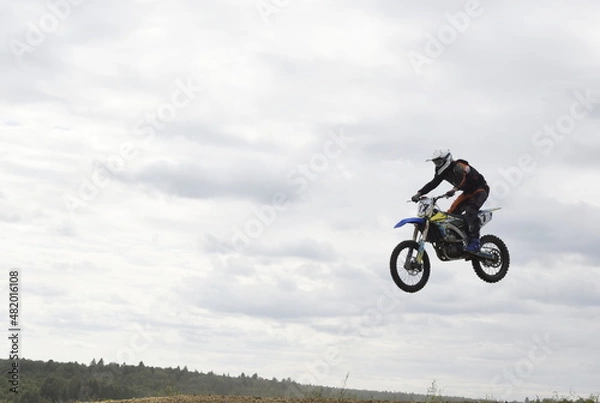 Obraz motocross rider in action, biker